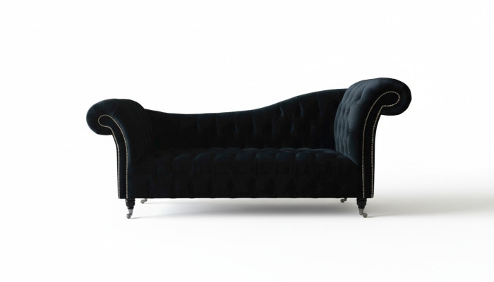 Sofa Luxus Textil Chesterfield Couch Polster 3 Sitzer Garnitur Blau Samt