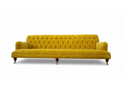 Design Chesterfield Chesterfield Textil Gelb 5 Sitzer Couch Polster Neu