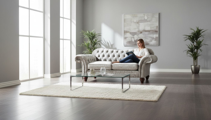 Chesterfield Polster Textil Sofa 2 Sitzer Sofa Design Luxus Stoffsofas