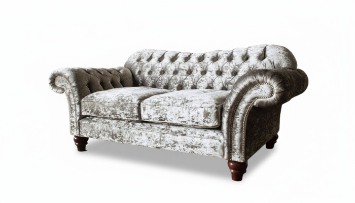 Chesterfield Polster Textil Sofa 2 Sitzer Sofa Design Luxus Stoffsofas