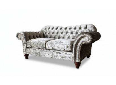 Chesterfield Polster Textil Sofa 2 Sitzer Sofa Design Luxus Stoffsofas