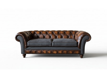 Chesterfield Design Luxus Polster Sofa Couch Sitz Wohnzimmer Leder Neu
