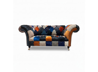 Sofas Sitz Stoff Design Dreisitzer Luxus Chesterfield Möbel Mehrfarbig