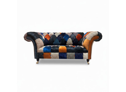 Sofas Sitz Stoff Design Dreisitzer Luxus Chesterfield Möbel Mehrfarbig
