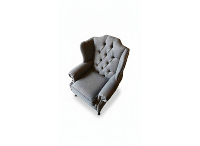 Sessel Ohrensessel Stoff Grau Wohnzimmer Polyester 1 Sitzer Modern Neu
