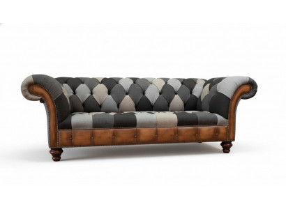 Chesterfield 3 Sitzer Couch Polster Textil Couchen Wohnzimmer Sofa Neu