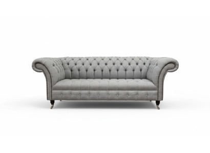 Chesterfield 3 Sitzer Sofa Grau Design Couchen Polster Sofas Couchen