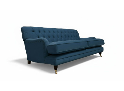 Dreisitzer Couch Polster Design Sofa Blau Sitz Sofas Möbel Chesterfield