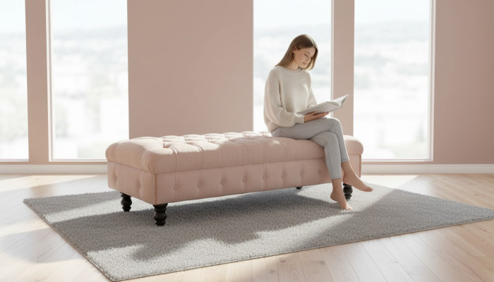 Fußhocker Hocker Polsterhocker Sitzhocker Ottomane Chesterfield