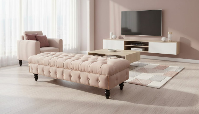Fußhocker Hocker Polsterhocker Sitzhocker Ottomane Chesterfield