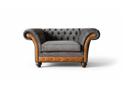 Chesterfield Design Sessel Couch Polster Textil Couchen Ohrensessel