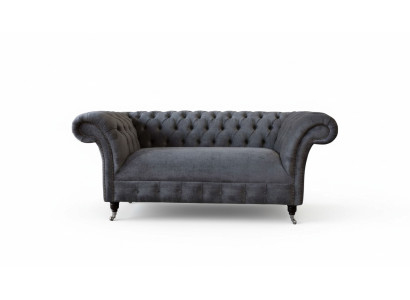Chesterfield Couch Sofa 2 Sitzer Polster Stoff Design Luxus Sofas Textil
