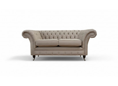 Chesterfield Textil Polster Sofa Design Luxus Couch Stoff Sofas 2 Sitzer