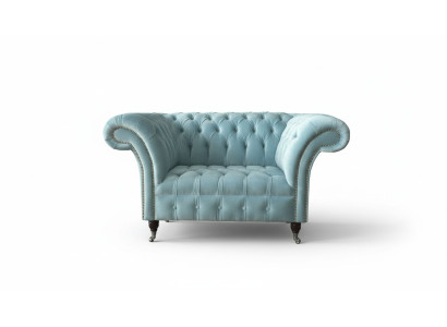 Chesterfield Sessel Türkis Polster Sofa 1 Sitzer Design Polster Neu