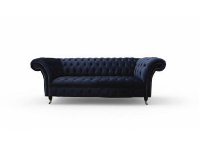 Luxus Sofa Dreisitzer Blau Stoff Textil Stil Couch Sofas Couchen Möbel