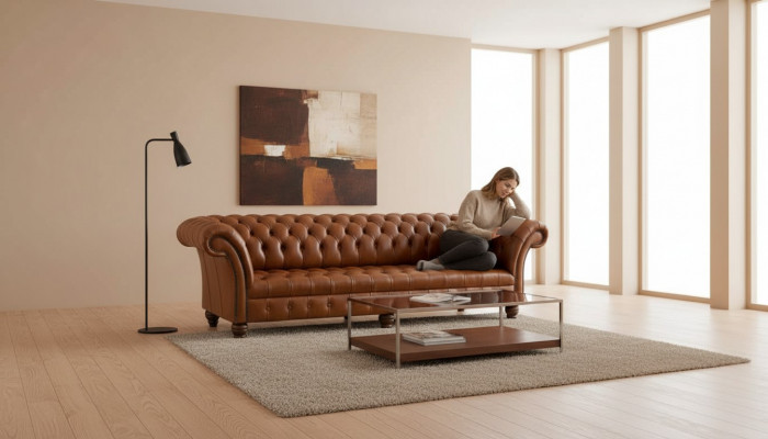 Sofa Wohnzimmer Chesterfield Couch Polster Sofas 4 Sitzer Leder xxl big