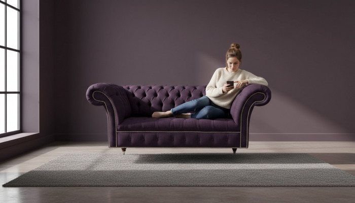 Sofa Polster Sofas Neu Sofa 2 Sitzer Design Chesterfield Stoff Couch