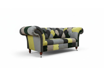 Chesterfield Couch Polster 2 Sitzer Design Textil Sofas Couchen Lounge