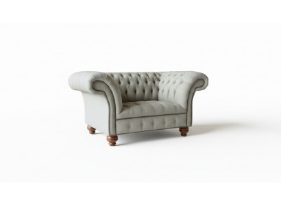 Chesterfield Einsitzer Sofa Sessel Couch Polster Sitzmöbel Textil Stoff