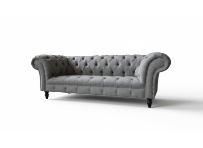Chesterfield Couch 3 Sitzer Polster Sitz Textil Stoff Couchen Sofa Neu