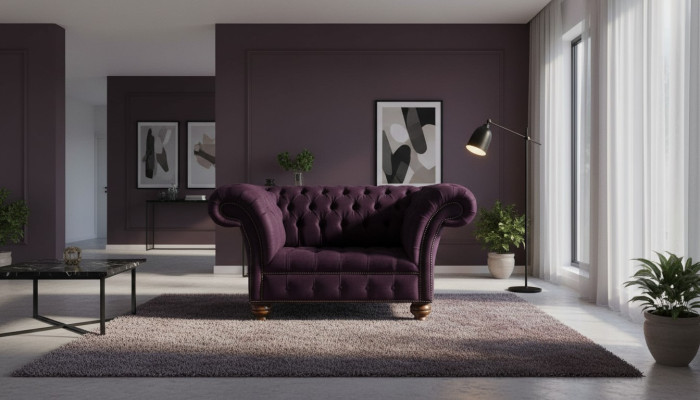 Design Chesterfield Stoff Couch Sessel 1.5 Sitzer Polster Sofas Lounge