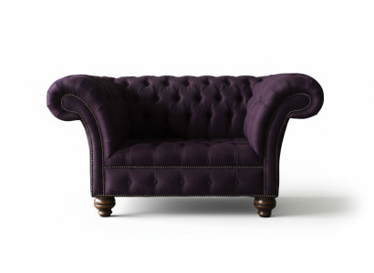 Design Chesterfield Stoff Couch Sessel 1.5 Sitzer Polster Sofas Lounge