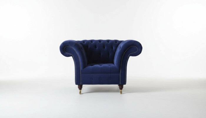 Chesterfield Textil Sessel 1 Sitzer Sofa Polster Design Luxus Modern