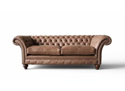 Chesterfield Sofa Design Luxus Leder Polster Klassische Sofa 3 Sitzer