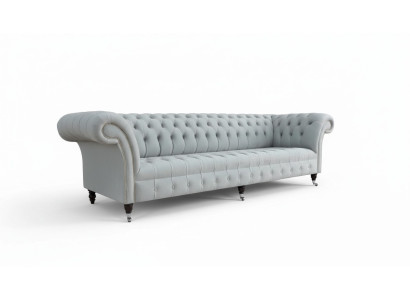 Chesterfield Sofa 4 Sitzer Designer Couchen Couch Stoff Polster Textil