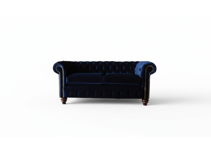 Blaue Chesterfield englisch klassischer Stil Sofa Couch 3 Sitz Polster 230cm