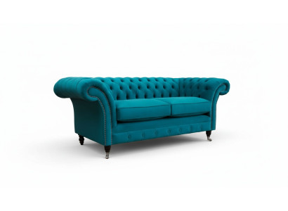 Chesterfield 2 Sitzer Couch Polster Sitz Textil Stoff Couchen Sofa Neu