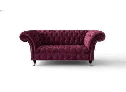 Sofa Luxus Textil Chesterfield Couch Sofas Polster 2 Sitzer Rosa Design
