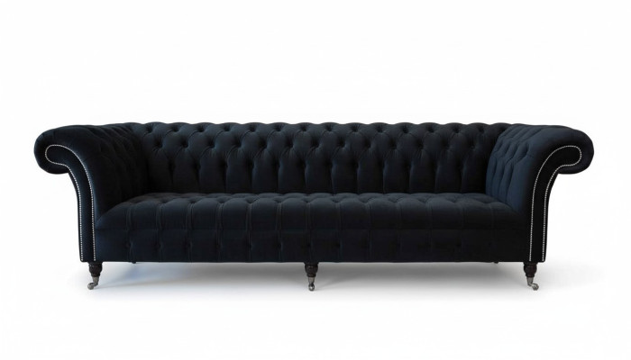 Sofa 4 Sitzer Chesterfield Polster Wohnzimmer Design Luxus Holz Neu