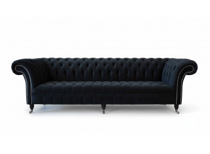 Sofa 4 Sitzer Chesterfield Polster Wohnzimmer Design Luxus Holz Neu
