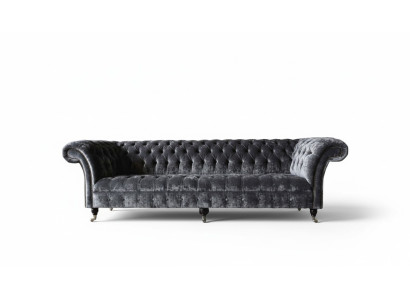 Viersitzer Sofa 4 Sitzer Sofas Textil Modern Design Stoff Polyester Grau