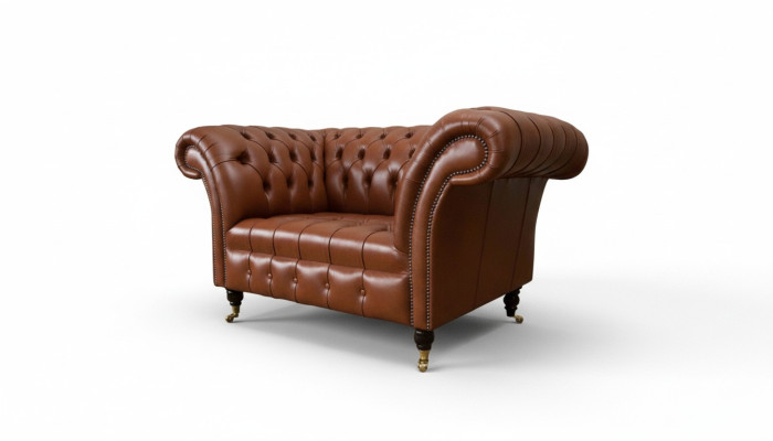 Chesterfield Design Stoff Couch Sessel 1.5 Sitzer Polster Sofas Lounge