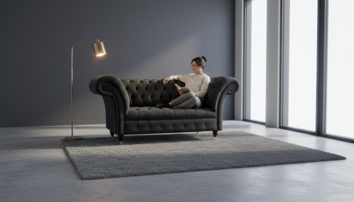 Chesterfield Design Sofa Sessel Polster Luxus Textil Couchen 1 Sitzer