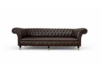 Sofa 4 Sitzer Chesterfield Couch Luxus 245cm Ledersofa Couchen Möbel