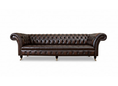 Chesterfield 4 Sitzer Leder Wohnzimmer Design Couchen Sofa Möbel Neu