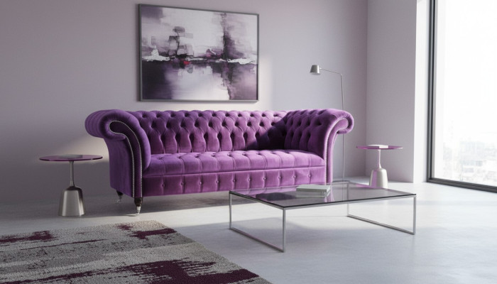 Chesterfield 3 Sitzer Design Sofa Polster Sitz Stoff Luxus Couchen Neu
