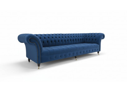 Chesterfield Big Sofa Couch Textil Samt Polster Sofas 4 Sitzer Couchen