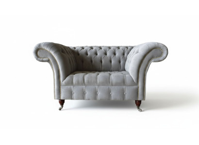 Graue Chesterfield Ohrensessel Grau Sessel Couch Stoffsofa Wohnzimmer