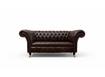 Sofa Couch Chesterfield Polster Sofas 2 Sitzer Leder Textil Lounge Neu