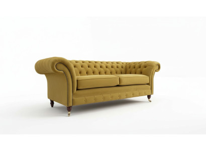 Chesterfield Sofa 3 Sitz Design Couch Dreisitzer Luxus Möbel Stil Textil