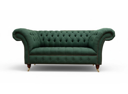 Chesterfield Sofa 2 Sitzer Polster Sofas Grün Luxus Stoffsofas Textil