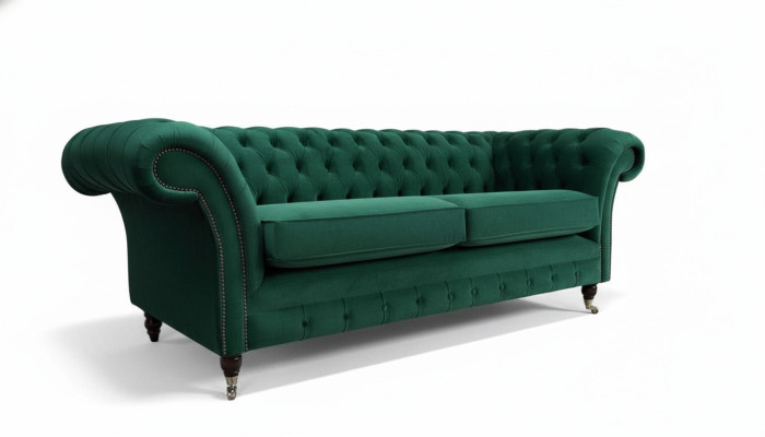 Chesterfield Couch Sofa Polster 3 Sitzer Couchen Sitz Sofas Grün Neu