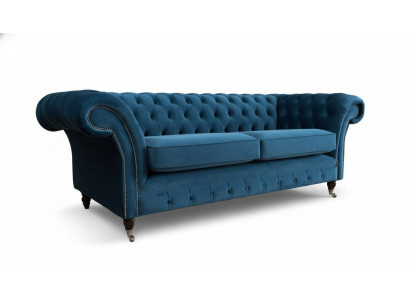 Design Sofa 3 Sitzer Couch Polster Luxus Textil Sofas Chesterfield Neu