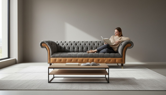 Sofa 4 Sitzer Chesterfield Luxus Couch Big Couchen Polster 300cm Design