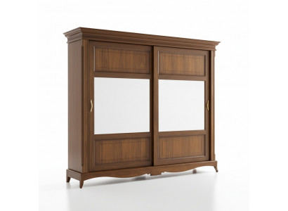 Schlafzimmermöbel Kleiderschrank mit Spiegel Massivholz Design Italien