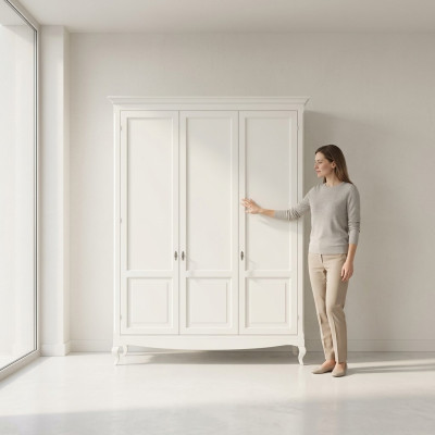 Kleiderschrank Schlafzimmer Holz Klassisch Design Möbel Weiß Schränke